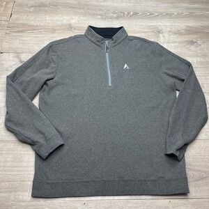 Straight Down Sweater Quarter Zip Mens XL Gray Performance Golf Pullover SD Logo